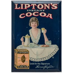 Antique Tin Advertising Sign for Lipton's Cocoa