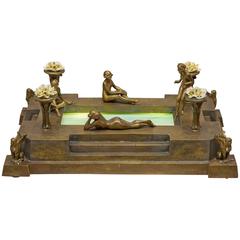 Vienna Bronze Group, Four Nudes Surrounding Illuminated Swimming Pool