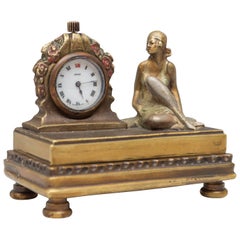 Erotische versteckte Bronze mit Uhr ca. 1920s