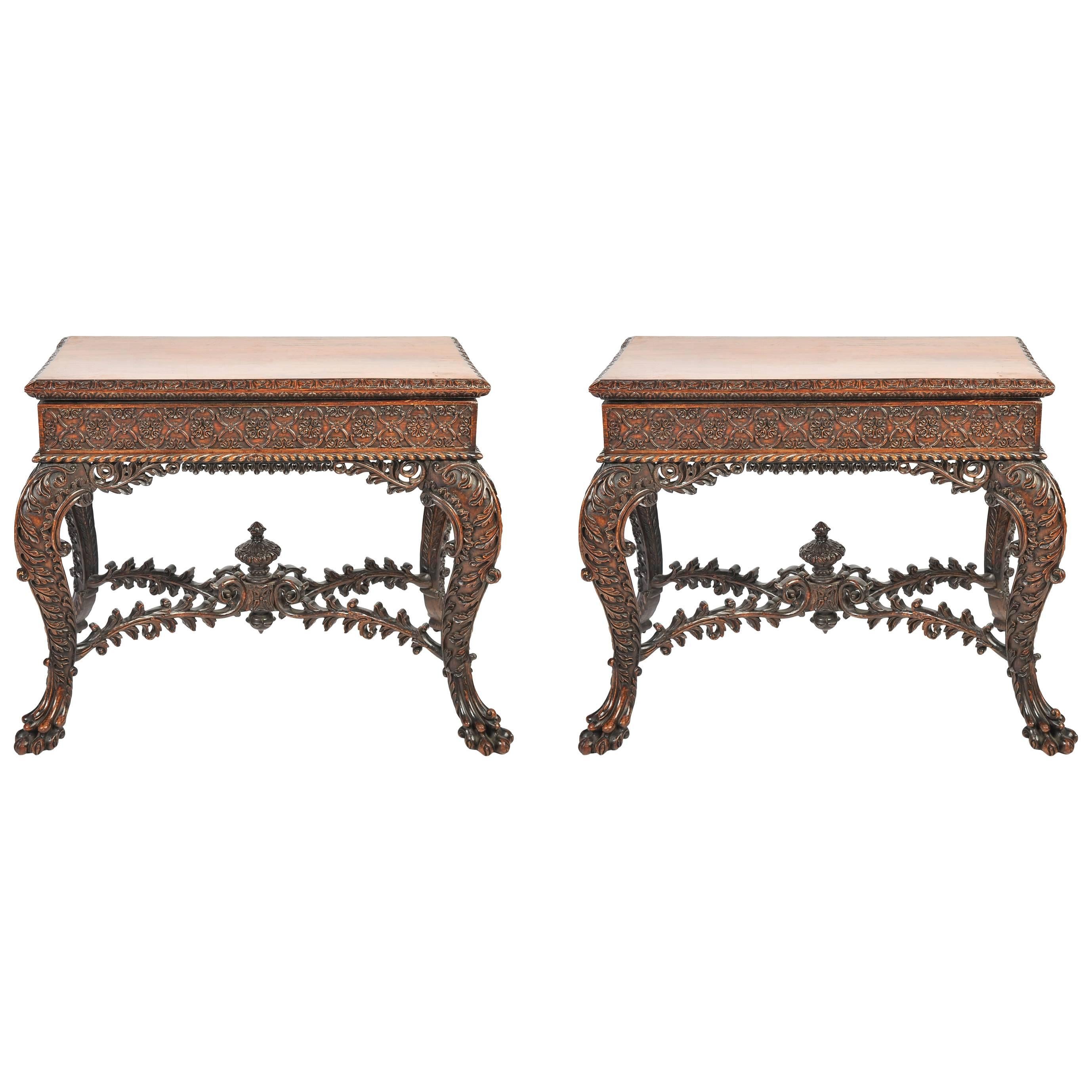 Pair of Anglo-Indian Card Tables, 19th Century