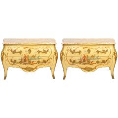 Pair of French Chinoiserie Commodes