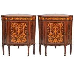 Antique Pair of Corner Cabinets by Collinson and Lock