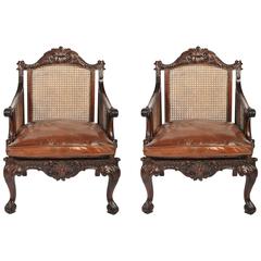 Pair of George II Style Library Chairs