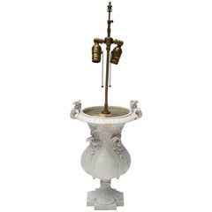 Mid-19th Century French Porcelain Urn as a Table Lamp
