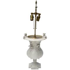 Mid-19th Century French Porcelain Urn as a Table Lamp 7