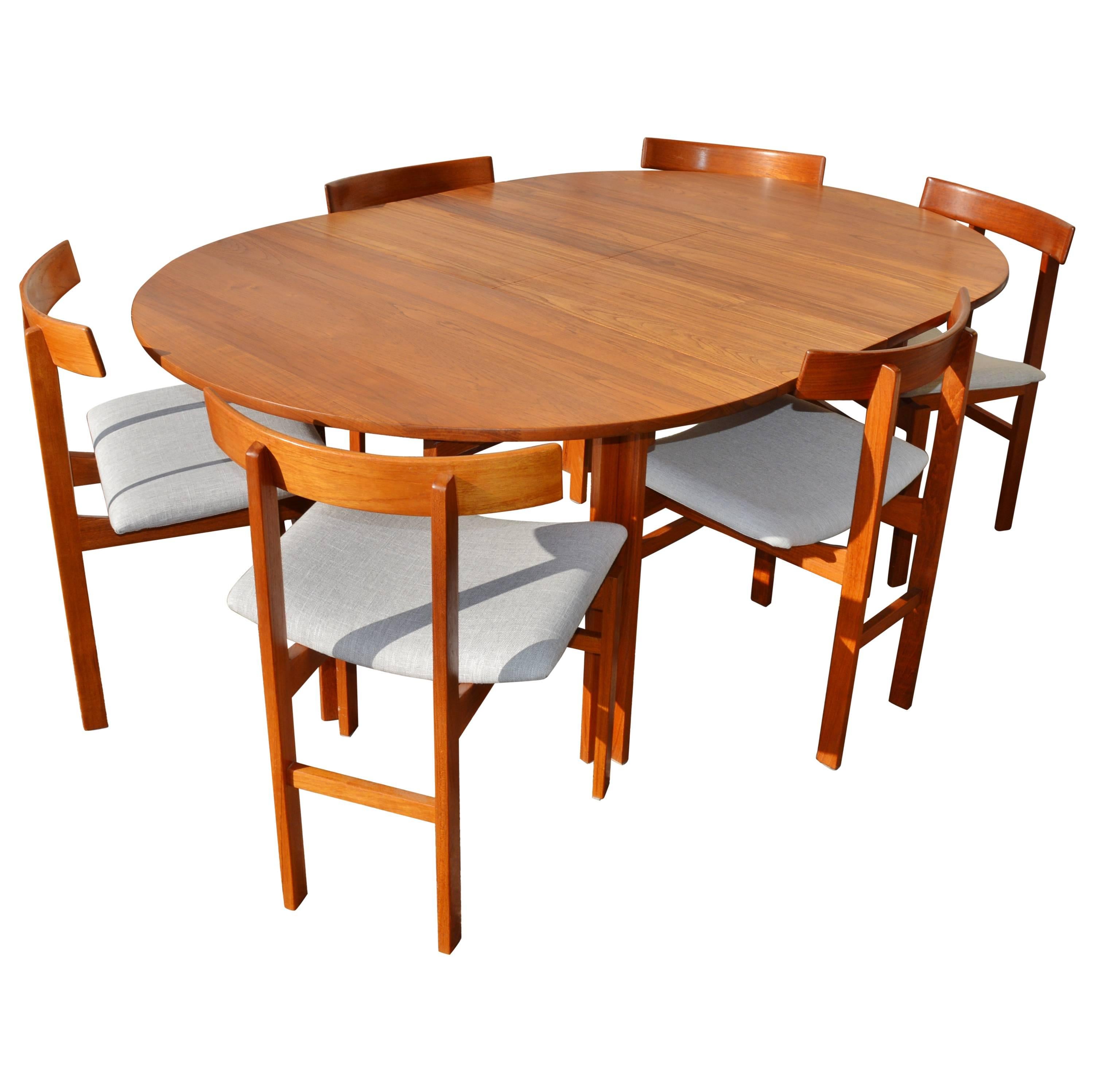 Impeccable Inger Klingenberg Uber Rare Solid Teak Dining Set of Six Chairs