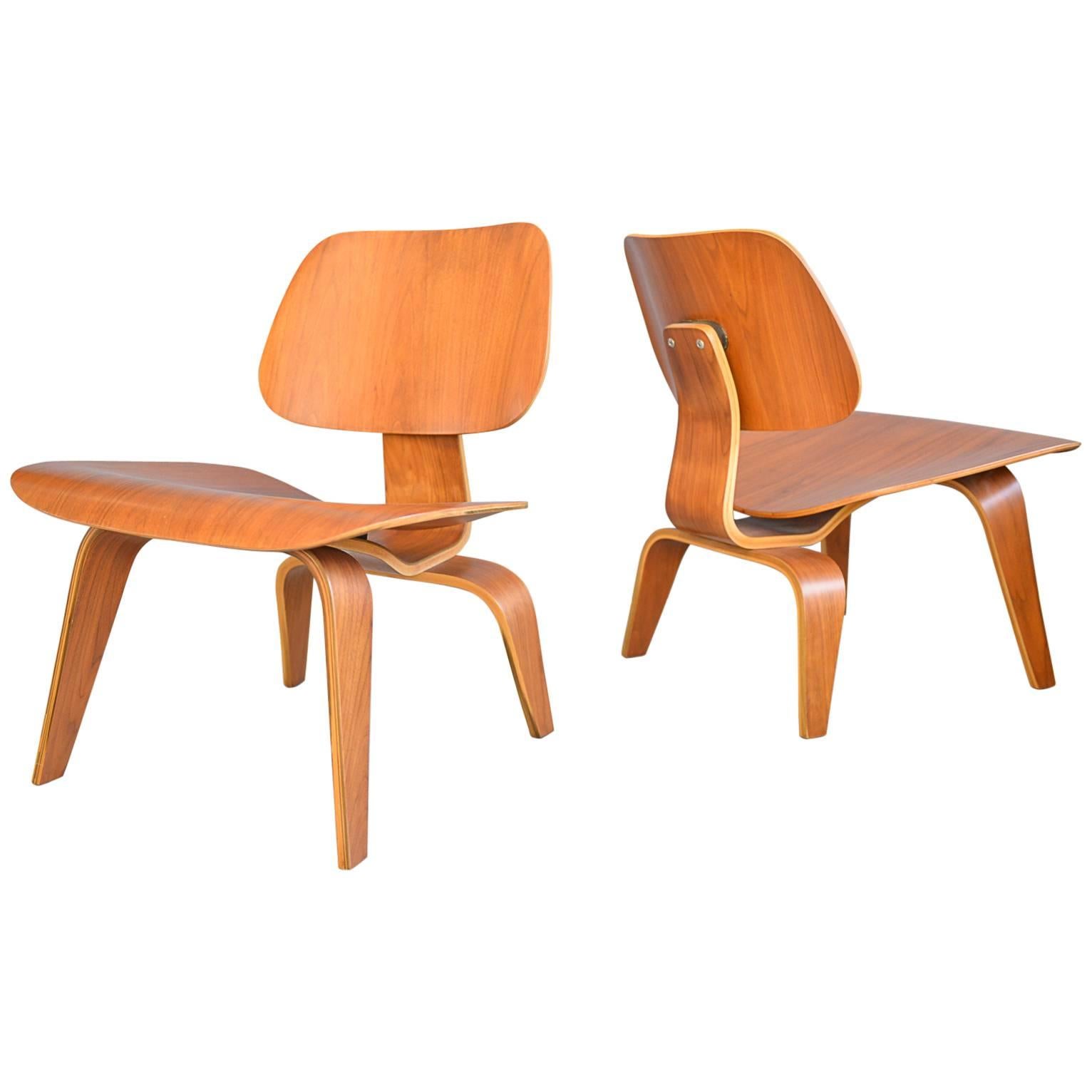 Matched Pair of Charles Eames LCW Lounge Chairs