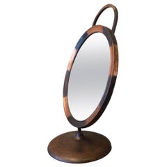 Miroir de rasage Art Déco à inclinaison fixe en cuivre Japonné