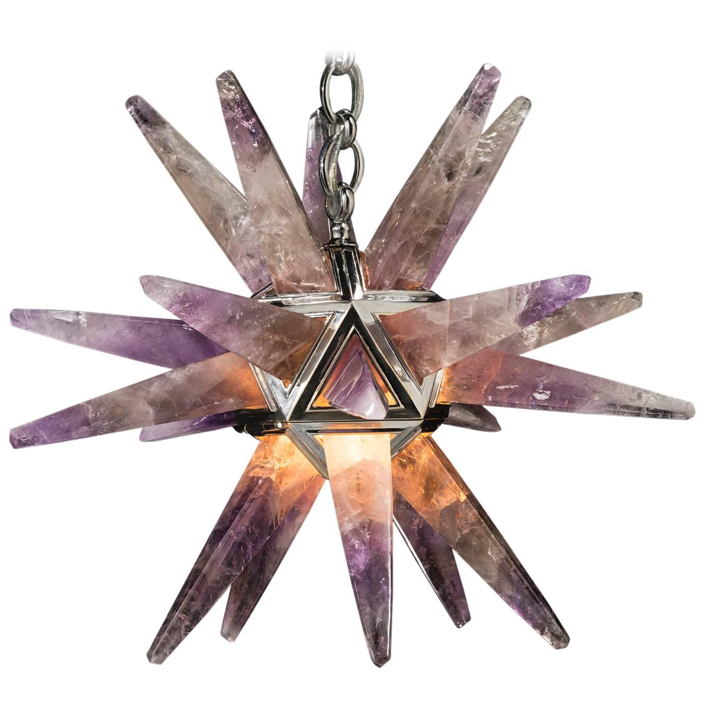 Amethyst Star III Chandelier Silver Edition by Alexandre Vossion