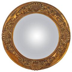 English Regency Period Molded Brass Convex Mirror 6