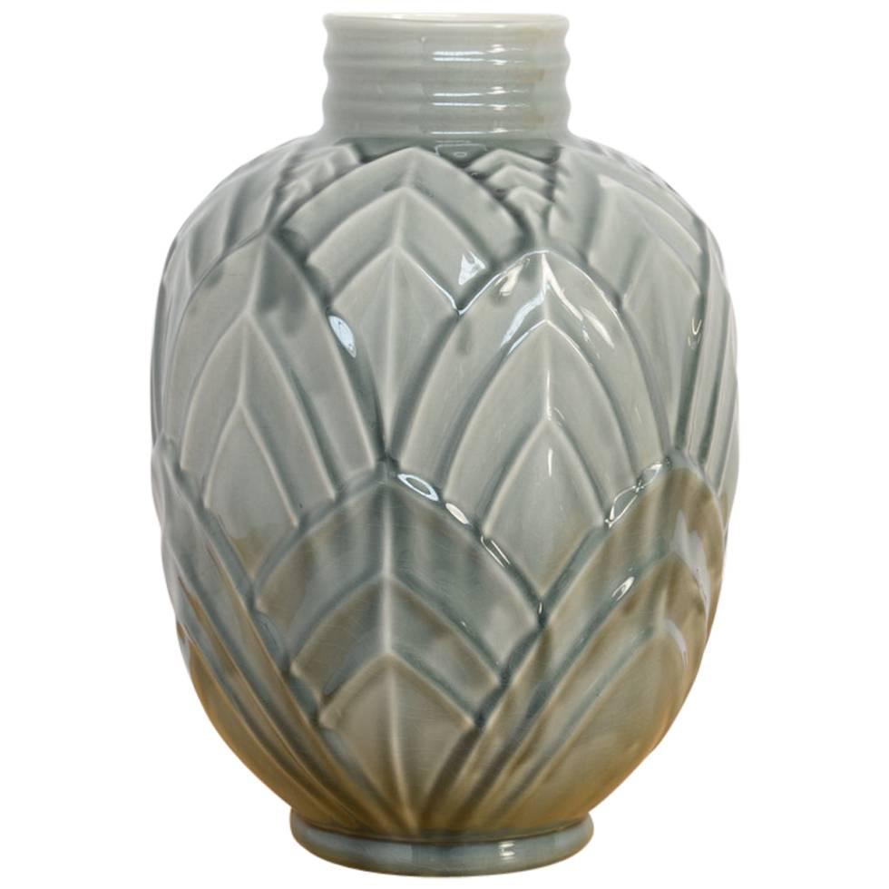Large Earthenware Vase by Charles Catteau for Boch Frères Keramis