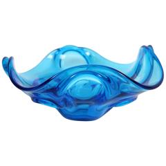 Mid-Century Modernist Bluebird Blue Murano Glass Centerpiece