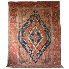 Antique 19th Century Dragon Serapi Carpet