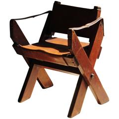 Vintage French Folding Campaign Chair, 1960s