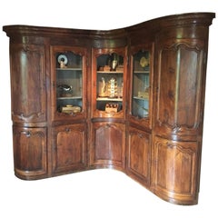 18th Century Oak Corner Library Cupboard