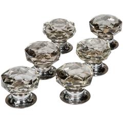 Set of 20 Pairs of Faceted Glass Door Knobs