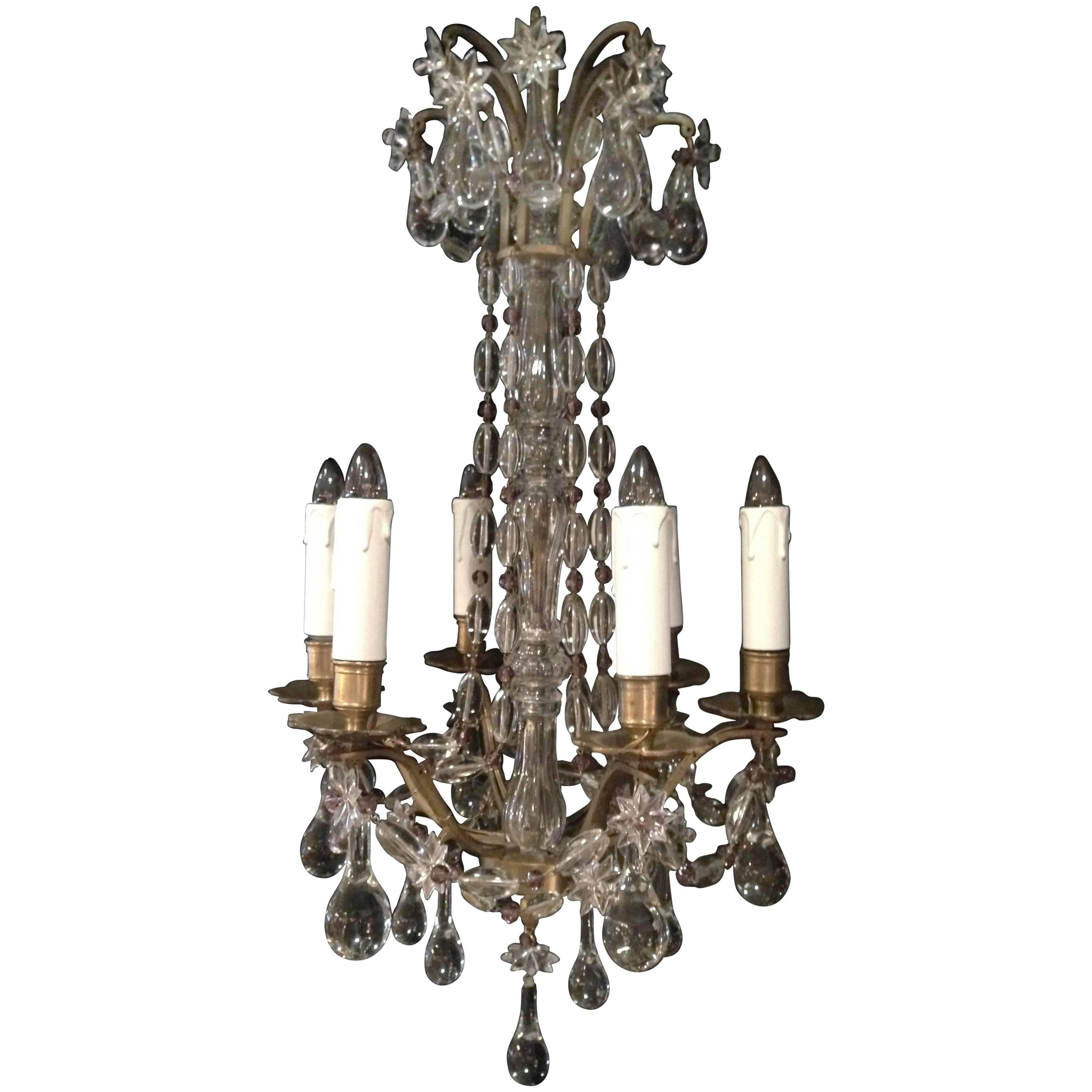 Small French Crystal Chandelier For Sale