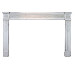 18th Century Statuary White Marble Fireplace Mantel