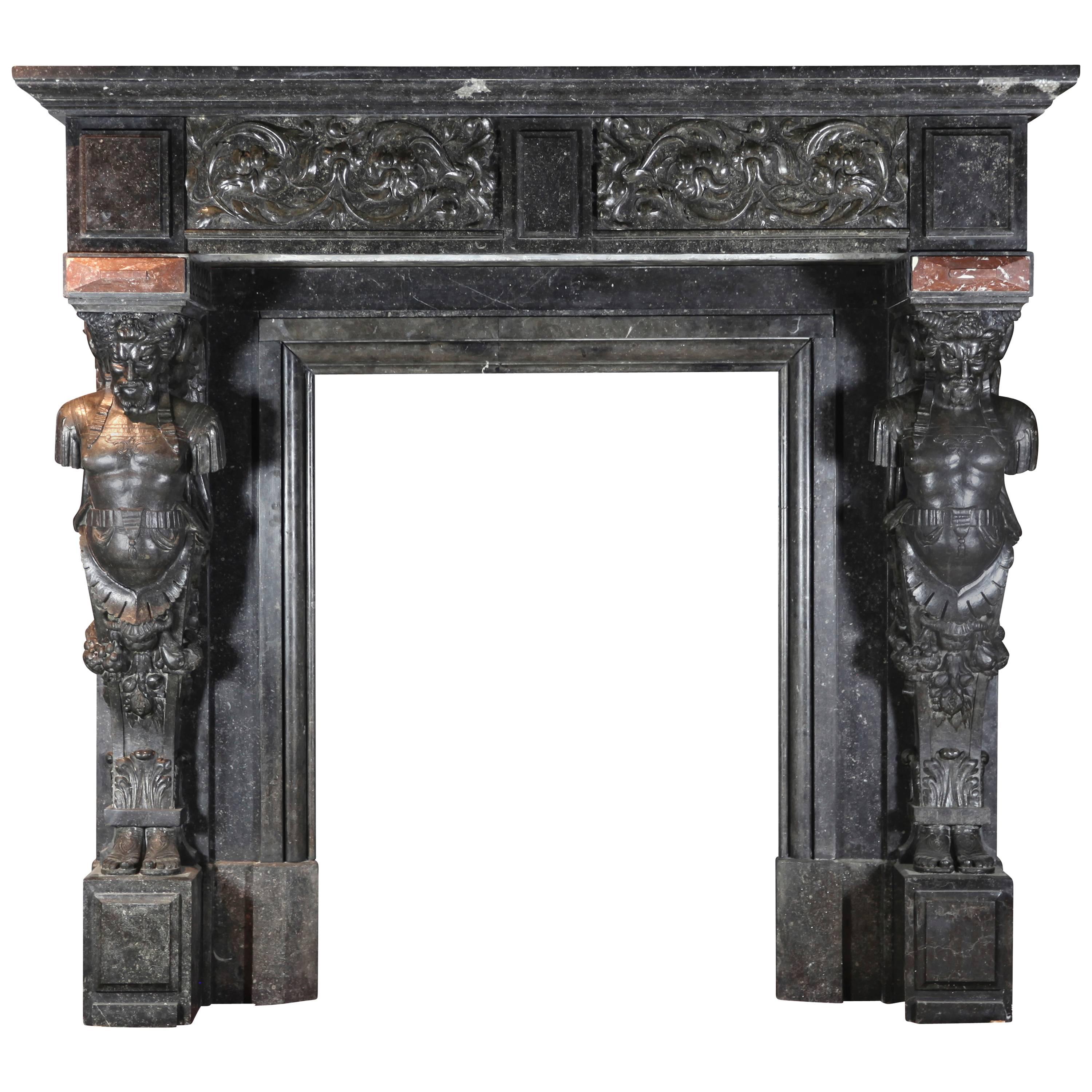 19th Century Belgian Antique Fireplace Mantel