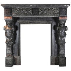 19th Century Belgian Vintage Fireplace Mantel