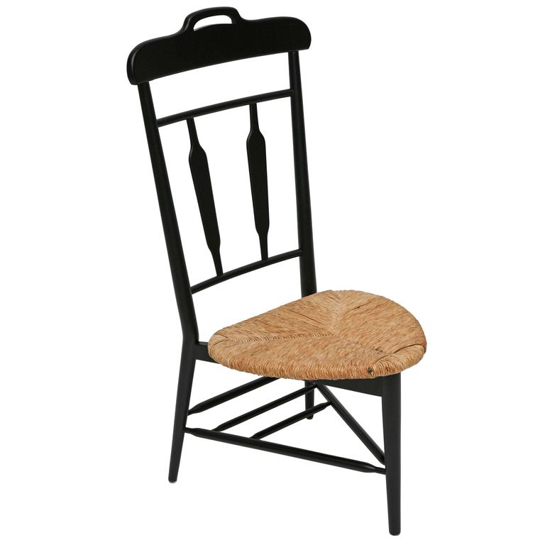 1950s Italian Valet Chair with Rush Seat at 1stDibs