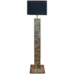 Rare Bronze Floor Lamp Signed by Enzo Missoni