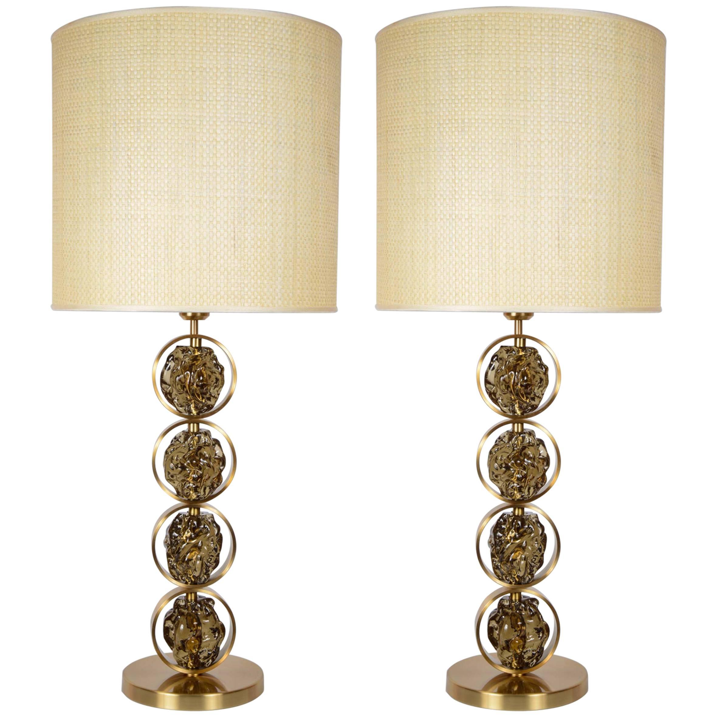 Pair of Lamps Signed by Gianluca Fontana For Sale