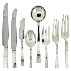 Art Deco Neptune Pattern Sterling Silver Flatware Set by Black, Starr, & Gorham