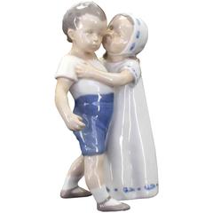 Girl Kissing Boy Royal Copenhagen Porcelain Figurine