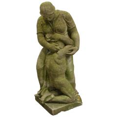 Art Deco Carved Stone Statue 2