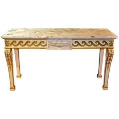 Late 19th Century Irish Parcel-Gilt and Marble Console Table, Style of Kent 4