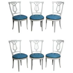 Set of Six Neoclassic Style Painted Dining Chairs