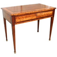 Italian Neoclassical Writing Table with Leather Top