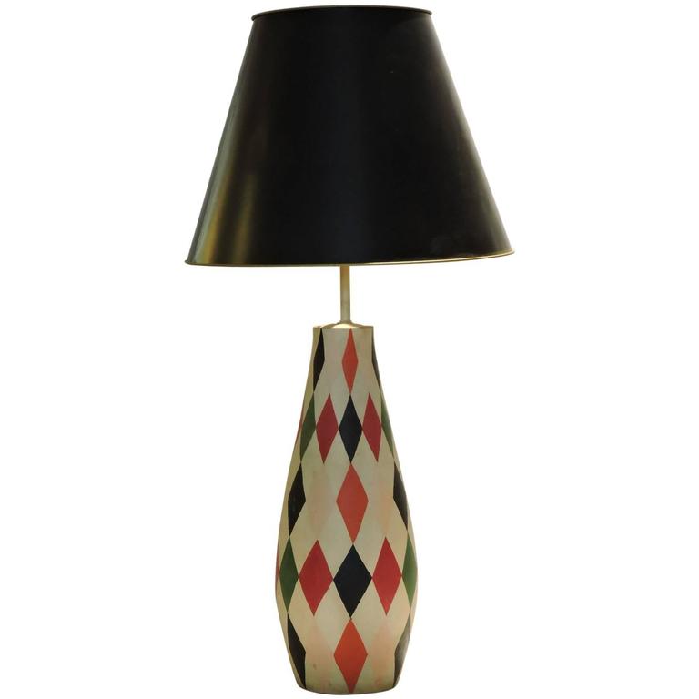 Large Eye Dazzling Harlequin Diamond Design Table Lamp For Sale at 1stdibs