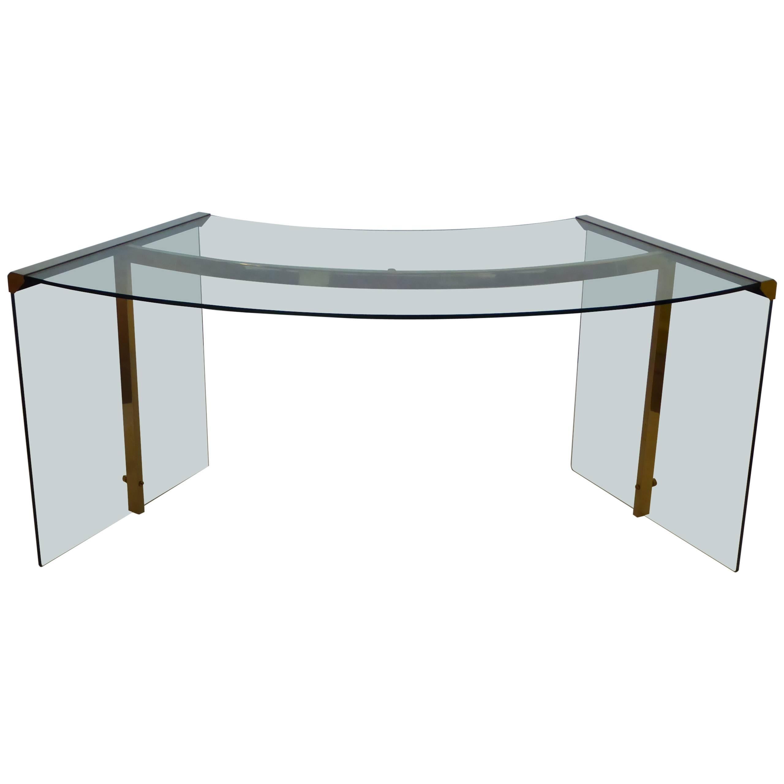 1971 Glass Gallotti 
Radice President Desk, Italy