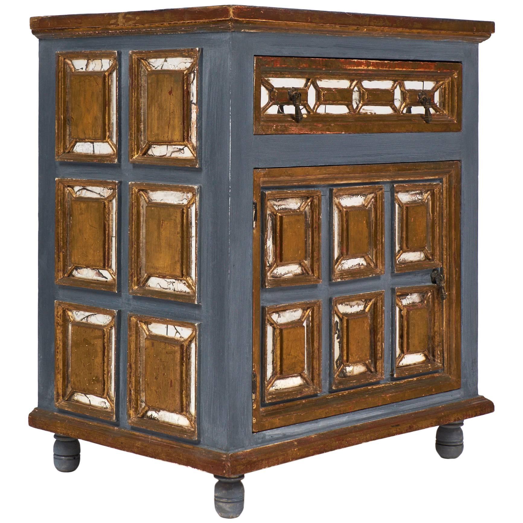  Antique Mirrored Venetian Cabinet or Nightstand