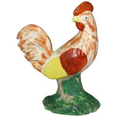 Antique Staffordshire Pearlware Figure of a Rooster, Early 19th Century, English