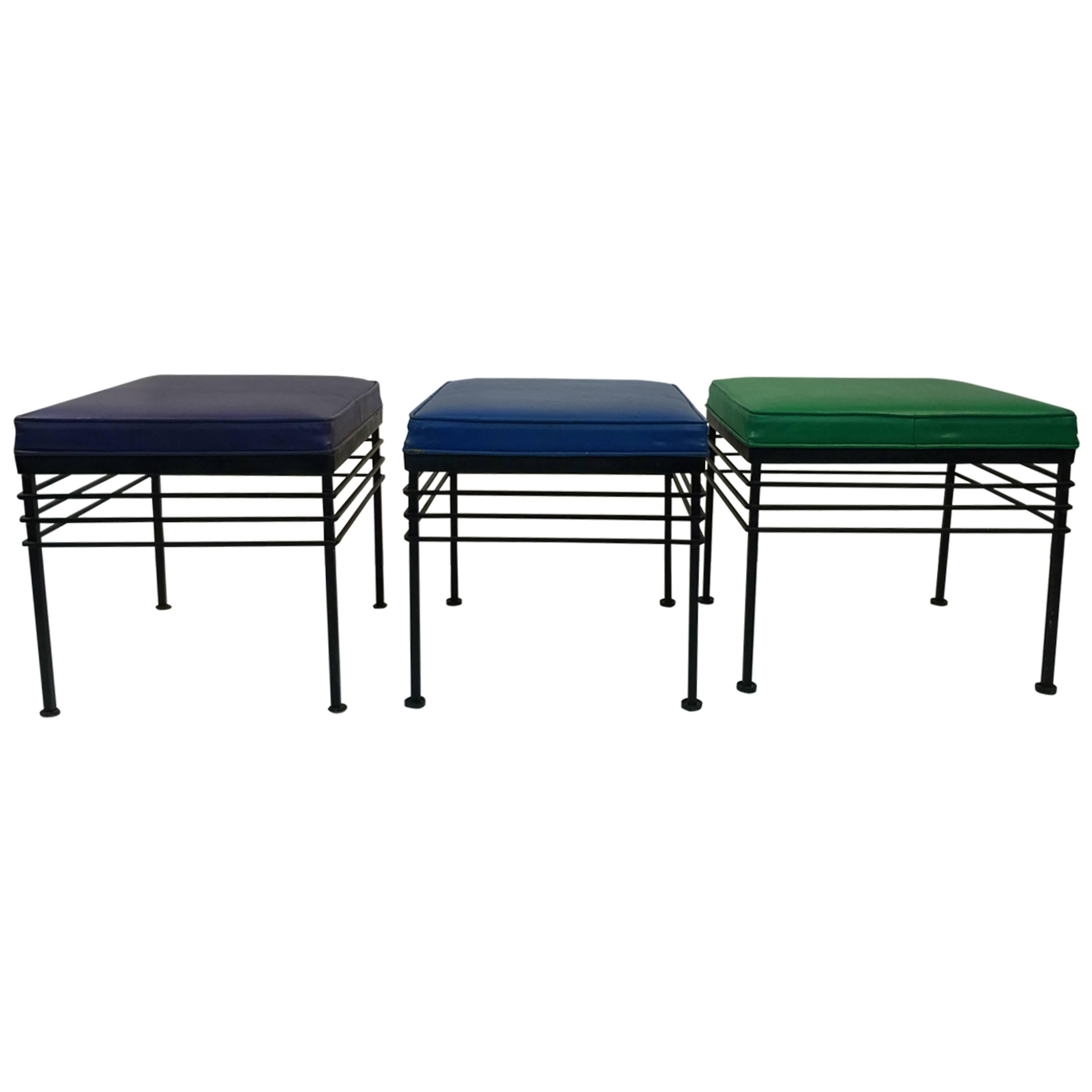 Super Set of Three Paul McCobb Style Stools or Benches, circa 1970 For Sale