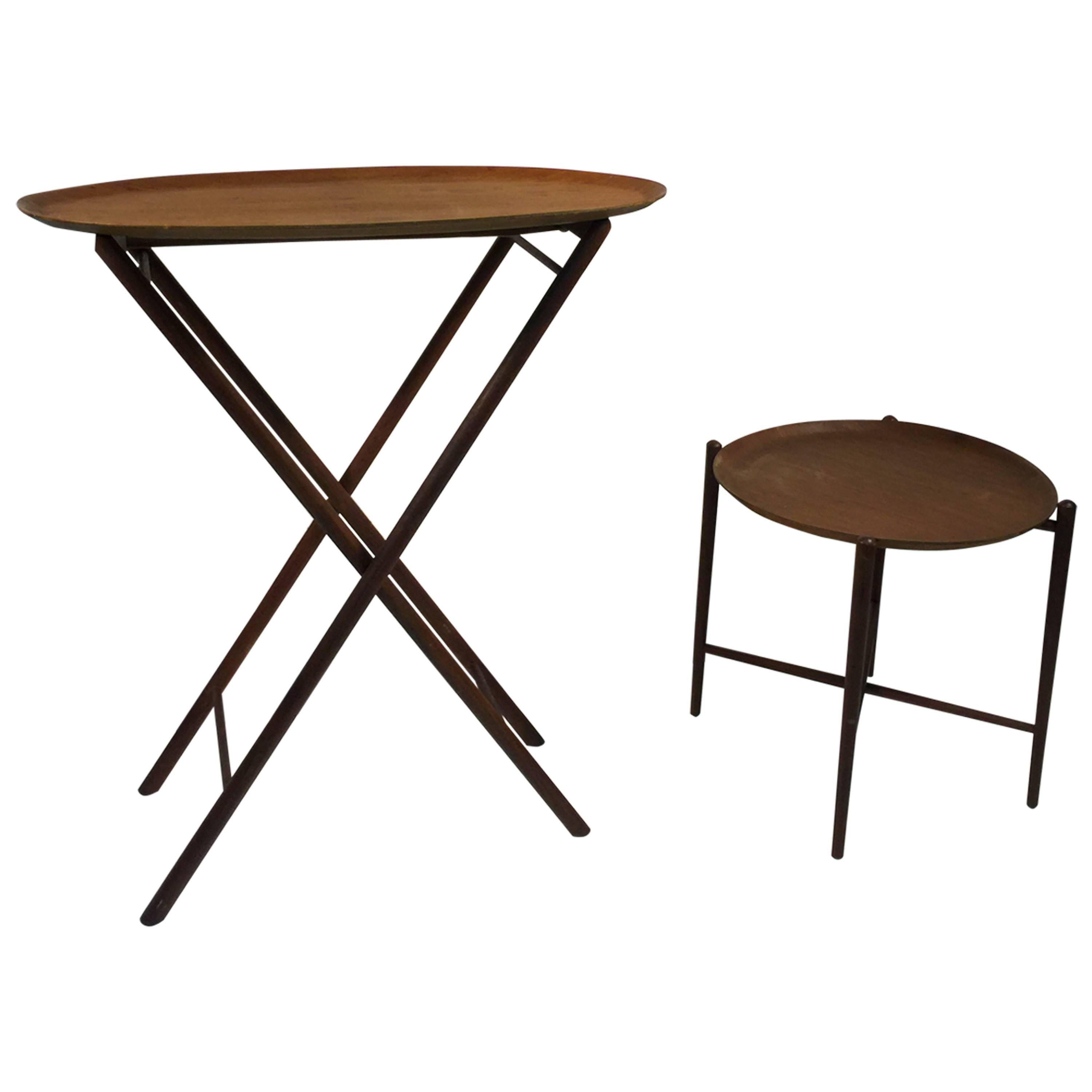 Terrific Set of Two Danish Modern Tray Tables, circa 1970 For Sale