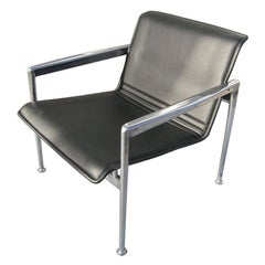 Vintage Aluminum and Leather 1966 Collection Lounge Chair by Richard Schultz for Knoll