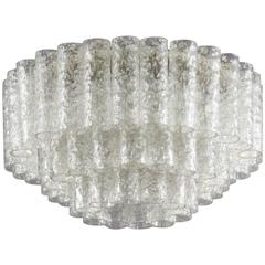 Round Ice Glass Ceiling Flush Mount, Doria Lichtenwerken, 1970 12