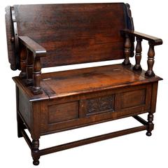 Solid Oak Monks Bench