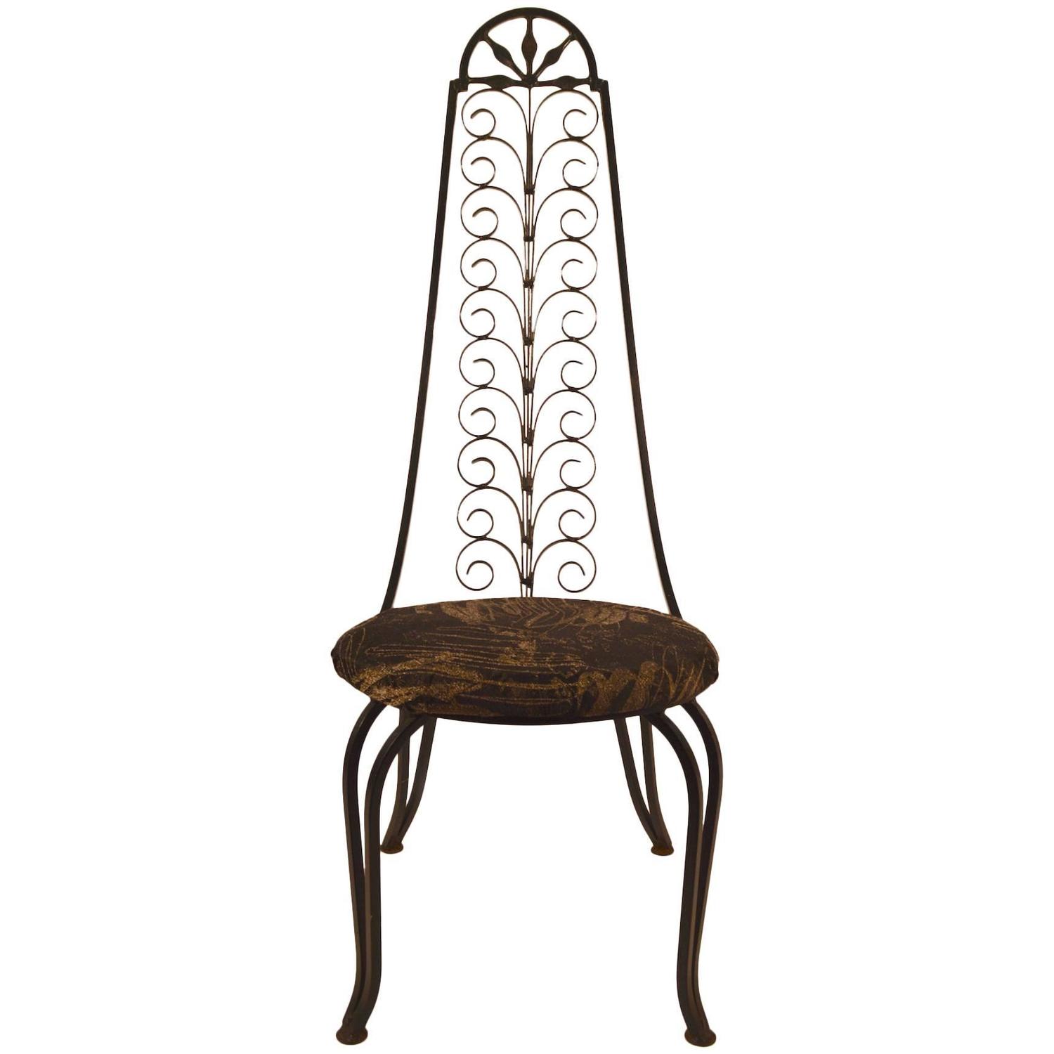 Stylish Wrought Iron Chair After Umanoff For Sale at 1stdibs