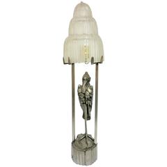 French Art Deco Waterfall Table Lamp by Sabino 5