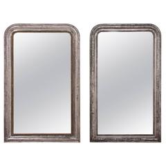 Near Pair of Silver Gilt Louis Philippe Mirrors