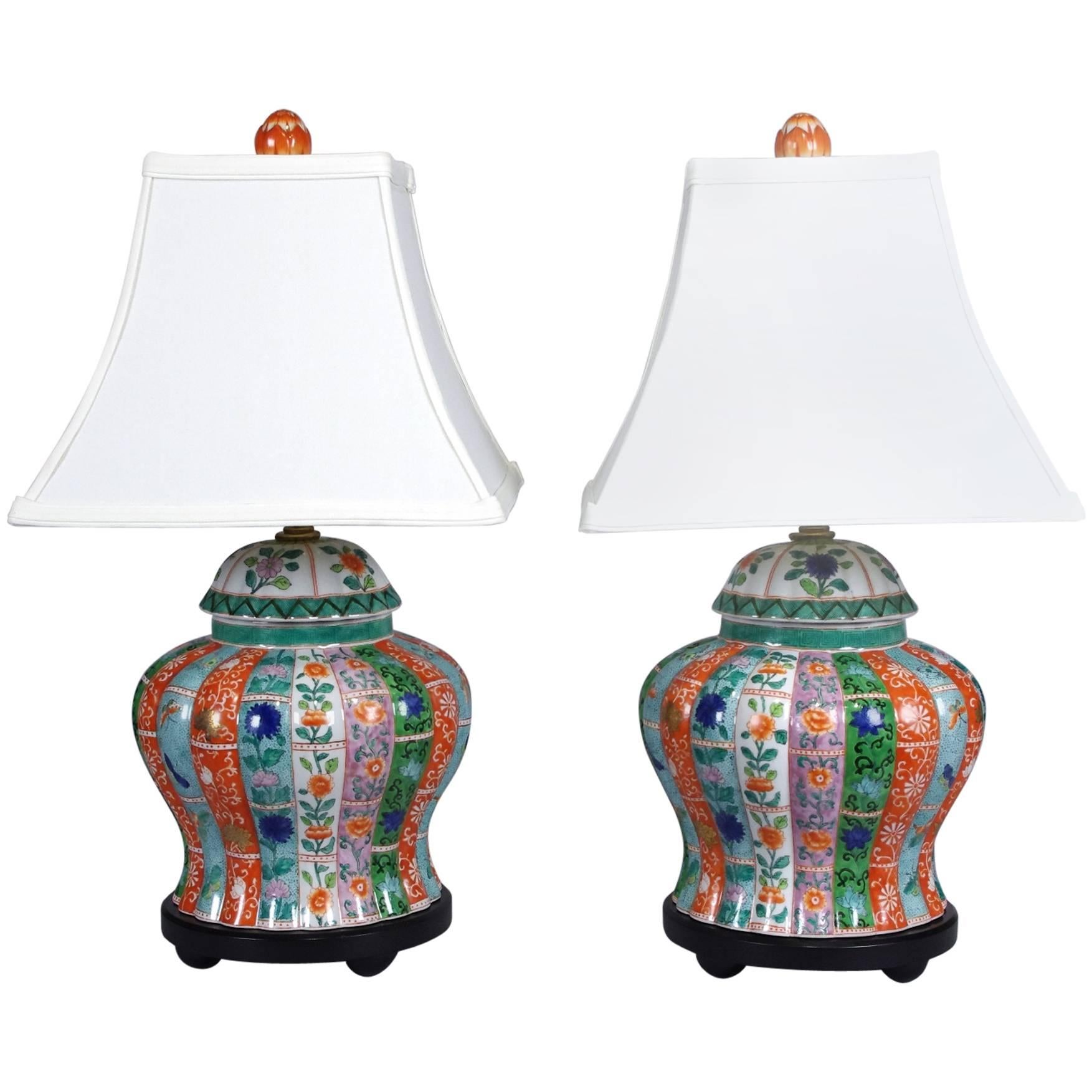 Pair of Chinese Ginger Jars Mounted as Lamps