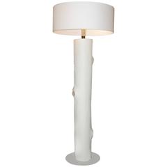 White Leather Trunk Floor Lamp 11