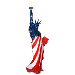 Liberty Statue United States Flag Sculpture