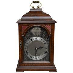 Burr Walnut Chiming Bracket Clock by Garrard