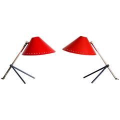 Set of Two Dutch Design Pinocchio Desk / Wall Lamps by H. Busquet for Hala Zeist